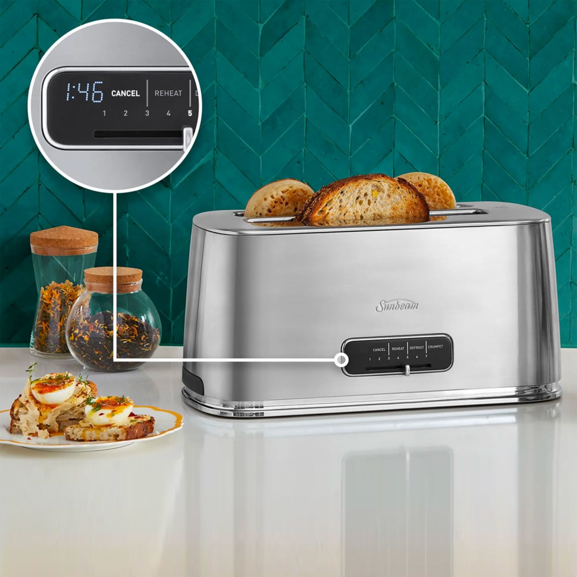 Sunbeam TAM5003SS 4 Slice Toaster Stainless Steel Kitchen Warehouse™